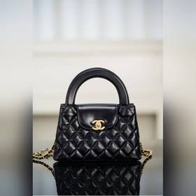 頂級進口原廠皮 所見即所得 CHAENL 23K Kelly手柄包 黑色 大號
