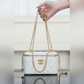 頂級進口原廠皮 所見即所得 Chanel 25s 雙金珠長盒子 白金 這次雙