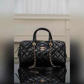 頂級進口原廠皮 所見即所得 Chanel 25A高級手工坊 保齡球包 大號
