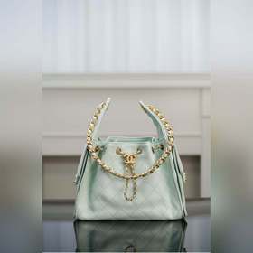 頂級進口原廠皮 所見即所得 Chanel 25s small hobo 抽繩水