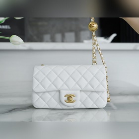 頂級進口原廠皮 所見即所得 Chanel 23C 金屬球 MINI 仙女白
