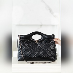 頂級進口原廠皮 所見即所得 Chanel 24S 31bag 橫版中號 黑色