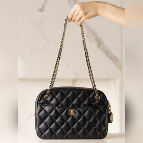 頂級進口原廠皮 所見即所得 Chanel 24k 金币相機包 大號 秋冬限量款
