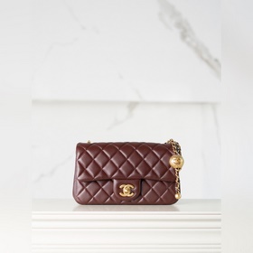 頂級進口原廠皮 所見即所得 Chanel 24k cf 金球款 大mini 酒