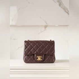 頂級進口原廠皮 所見即所得 Chanel 24k cf 金球方胖子 紅棕色