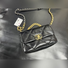 頂級進口原廠皮 所見即所得 Chanel 19bag 至尊黑金 正品皮 小號