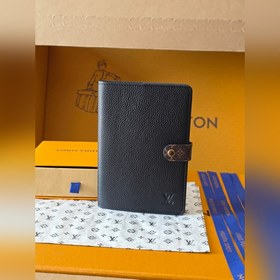 Taïga皮革拼老花按扣筆記本套 GI1465黑，棕 主體采用LV标志性的Taï