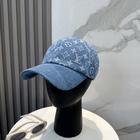 LV路易威登官網同步高版本 新款牛仔棒球帽 火爆技術升級，洗水牛仔風街頭風十足