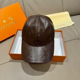 新款出貨！ 配盒子布袋，LV路易威登新款原單棒球帽， 真皮印花，專櫃1：1開模訂