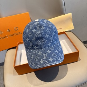 LV路易威登新款原單棒球帽，LV牛仔提花，專櫃1：1開模訂制，原版帆布面料+頭層