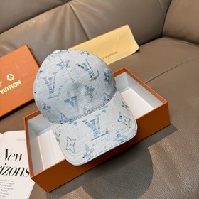 LV(路易威登)新款原單棒球帽，大logo提花，1：1開模訂制，原版牛仔布料，做