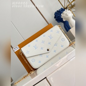 頂級原單[獨家實拍 M64064奶油印藍 ]M28127 本款 Pochette