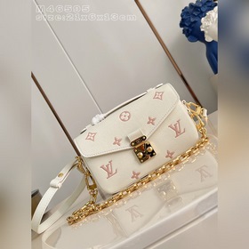 頂級原單[獨家實拍 M46595奶油印粉 ]M27575 本款 Pochette
