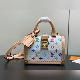 M27833白彩 村上隆盒子包箱子 NEW LV x TM Speedy Tru