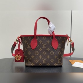 M28318老花紅色 雙面購物袋子母包 當季新款 NEVERFULL INSID