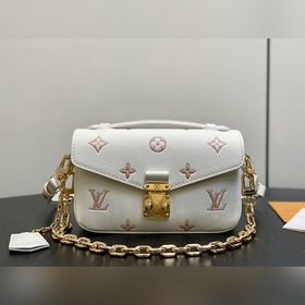 M27575粉色絲印 全皮鍊條郵差包 POCHETTE MÉTIS EAST W