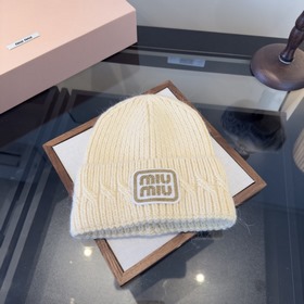 miumiu缪缪秋冬款新款毛線帽， 百分百羊毛面料