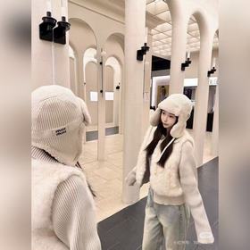 缪缪miumiu專櫃新款雷鋒帽 針織帽官方新款 小紅書爆款