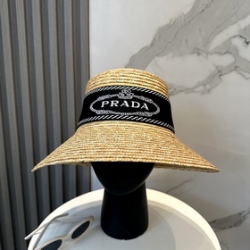 普拉達 rada 新款拉菲草密織草帽 夏天海邊首選~ 明星同款~大牌簡約