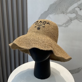 普拉達 rada新款拉菲草帽，純手工鈎織，産量極少，重工打造，專櫃同款，頭圍57