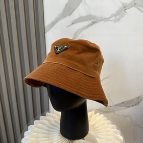 [PRADA 普拉達]爆款金标貂絨高端漁夫帽 ，歐美重工手法，曰韓潮流，時尚大氣