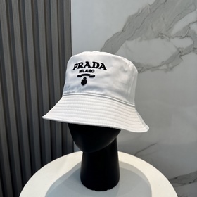 配防塵袋[普拉達]Prada 新款刺繡立體logo大牌漁夫帽，顯臉小 大牌款超好