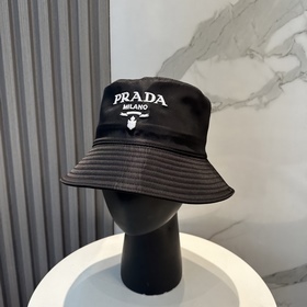 [普拉達]Prada 新款刺繡立體logo大牌漁夫帽，顯臉小 大牌款超好搭配，趕