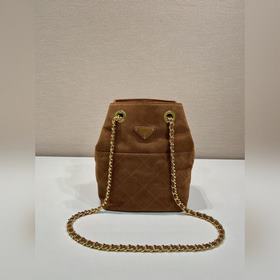 中古麂皮 1BD601麂皮 這款Vintage中古鍊條流浪包設計太棒了 純手工麂