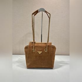 中古拉鍊款 1BD660麂皮 這款Vintage中古鍊條流浪包設計太棒了 純手工