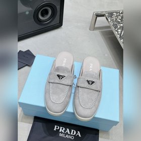 普拉達 情侶PRADA 2026最新款樂福鞋半拖鞋 火爆系列 演繹都市風尚 設