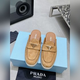 普拉達 情侶PRADA 2026最新款樂福鞋半拖鞋 火爆系列 演繹都市風尚 設
