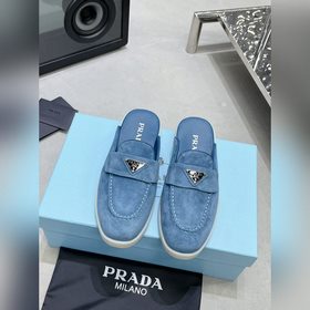 普拉達 情侶PRADA 2026最新款樂福鞋半拖鞋 火爆系列 演繹都市風尚 設