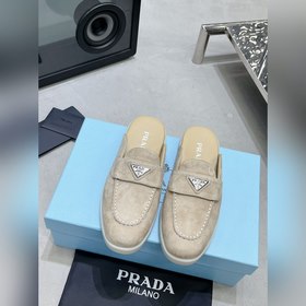 普拉達 情侶PRADA 2026最新款樂福鞋半拖鞋 火爆系列 演繹都市風尚 設