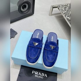 普拉達 情侶PRADA 2026最新款樂福鞋半拖鞋 火爆系列 演繹都市風尚 設