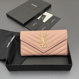 [特級五金原廠皮] MATELASSE翻蓋粒面壓印皮革錢包 絎縫錢包配以標志性金