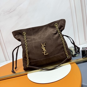 咖啡色，古金 YSL 新款小號Jamie 4.3 large pochon羊皮腋