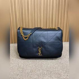 YSL最新款 JAMIE_羊皮款 柔軟皮質搭配啞光霧面金屬肩帶上搭配兩節小羊皮，