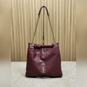 棗紅 YSL jamie新款 慵懶松弛感拉滿，精緻的YSL logo 高級的羊皮