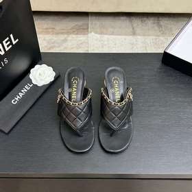 CHANEL小香 2026香奈兒夏季爆品夾腳涼鞋拖鞋鍊條拖鞋珍珠跟拖鞋 韓國客