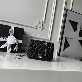 淺金Chanel 26C絕美雙C扣 CF系列 AS5758 小羊皮配淺金金屬 鍊