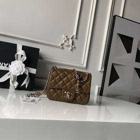 淺金Chanel 26C絕美雙C扣 CF系列 AS5758 小羊皮配淺金金屬 鍊