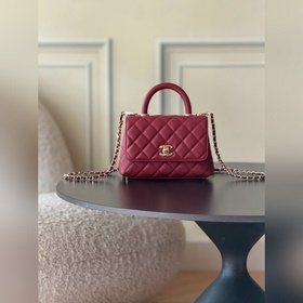CHANEL新品26c COCOHANDLE 小號手提COCO 棗紅 專櫃貨售