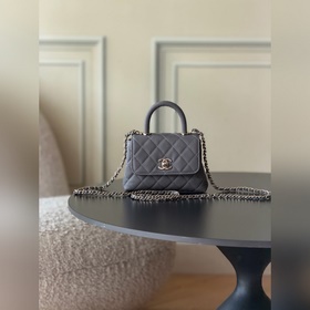 CHANEL新品26C COCOHANDLE mini 手提COCO 深灰 專櫃
