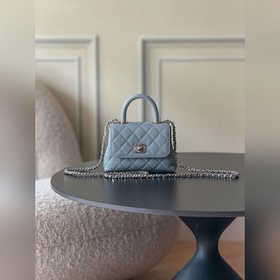 CHANEL新品26C COCOHANDLE mini 手提COCO 淺藍 專櫃