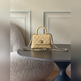 CHANEL新品26C COCOHANDLE mini 手提COCO 小雞黃 專