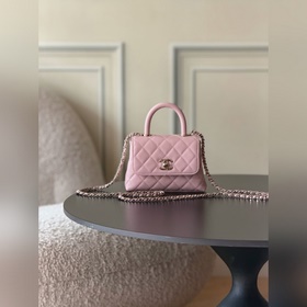 CHANEL新品26C COCOHANDLE mini 手提COCO 淺粉 專櫃