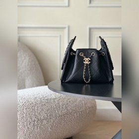 CHANEL 25BAG MINI 26C 嬉皮HOBO MINI 黑色雙拼 專