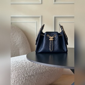 CHANEL 25BAG MINI 26C 嬉皮HOBO MINI 寶藍金扣 專