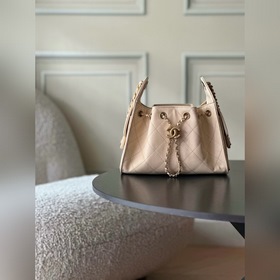 CHANEL 25BAG MINI 26C 嬉皮HOBO MINI 杏色金扣 專