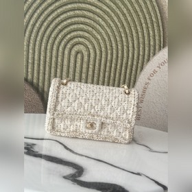 Chanel 26c 秀款 白金織帶 cf 岀貨 25cm 溫溫柔柔的 美到心坎